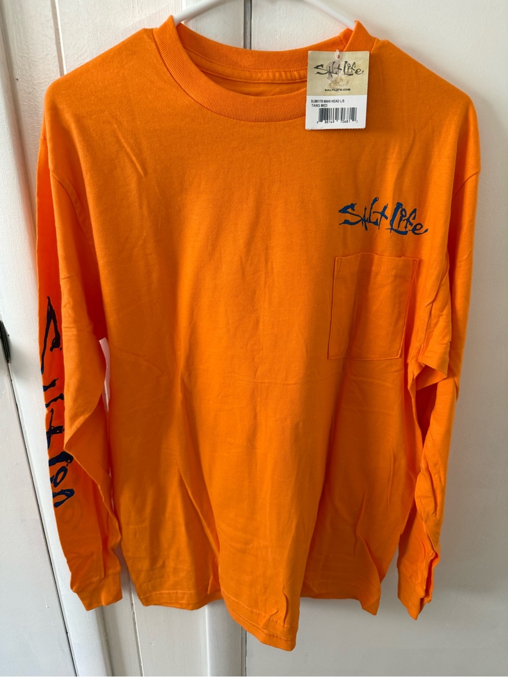 Salt Life Orange Long Sleeve Mahi Head Tee
